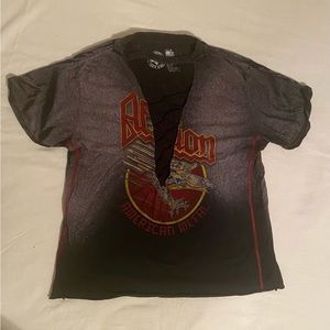 AFFLICTION LACE UP V-NECK TEE